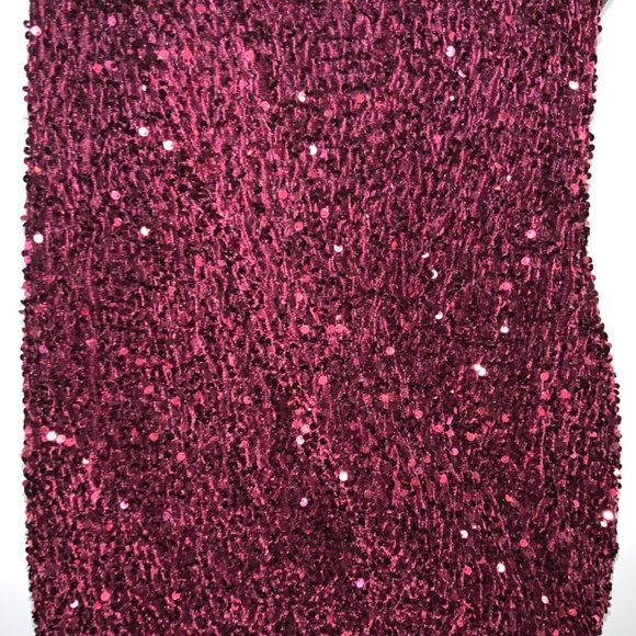 Sequin Burgundy Party Holiday Mini Dress Plus Size 2X - Picture 5 of 8